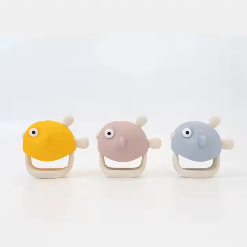Silicone Chew Teether Supplier - OEM Cute Fish Shape Soft Grasping Toy