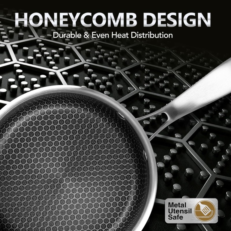 Hybrid Saucepan Supplier - OEM Triply Stainless Steel Honeycomb Nonstick