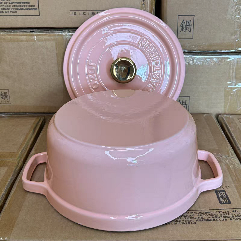 Enameled Cast Iron Dutch Oven Manufacturer - OEM Pink Casserole Set Oven Safe