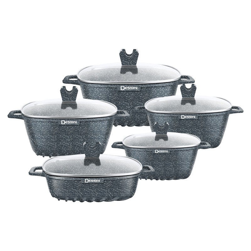 Aluminum Soup Pot Set Supplier - OEM Non Stick Enamel Marble Coating