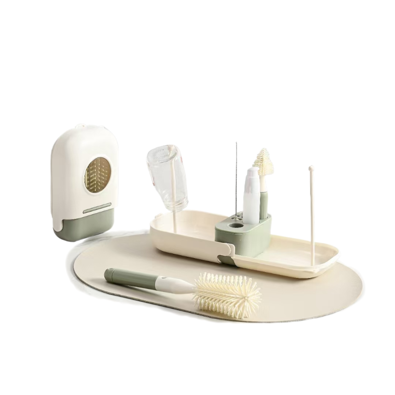 Travel Bottle Brush Set Manufacturer - OEM New Cleaning Kit Silicone Drying Rack