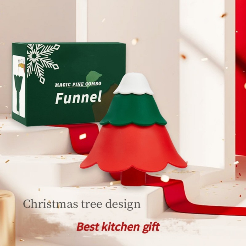 Silicone Funnel Manufacturer - OEM Christmas Tree Design Foldable BPA Free