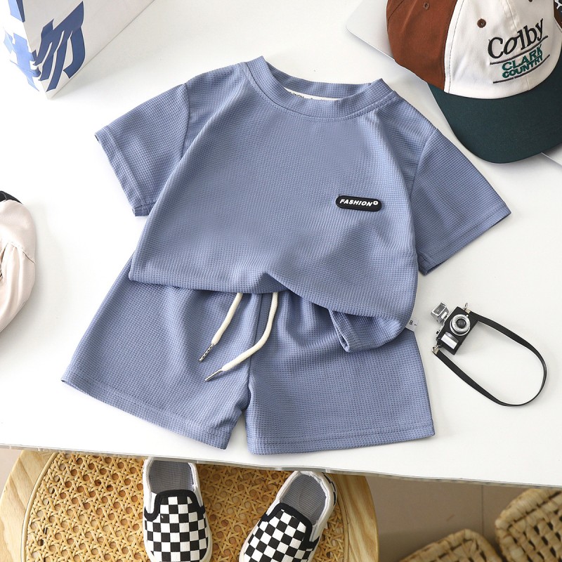 Children's Summer Suit Supplier - Wholesale Waffle Casual Loose Set