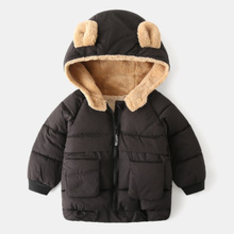 Baby Winter Jacket Manufacturer - OEM New Style Thick Plush Cartoon Print Coat