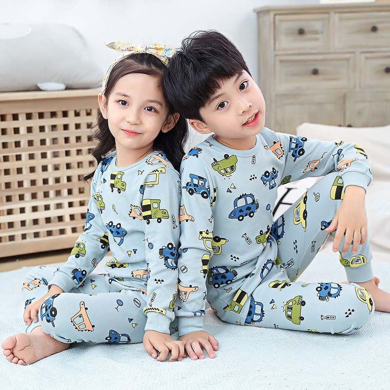 Children Pajama Set Supplier - OEM Autumn Cartoon Design Cotton Long Sleeve