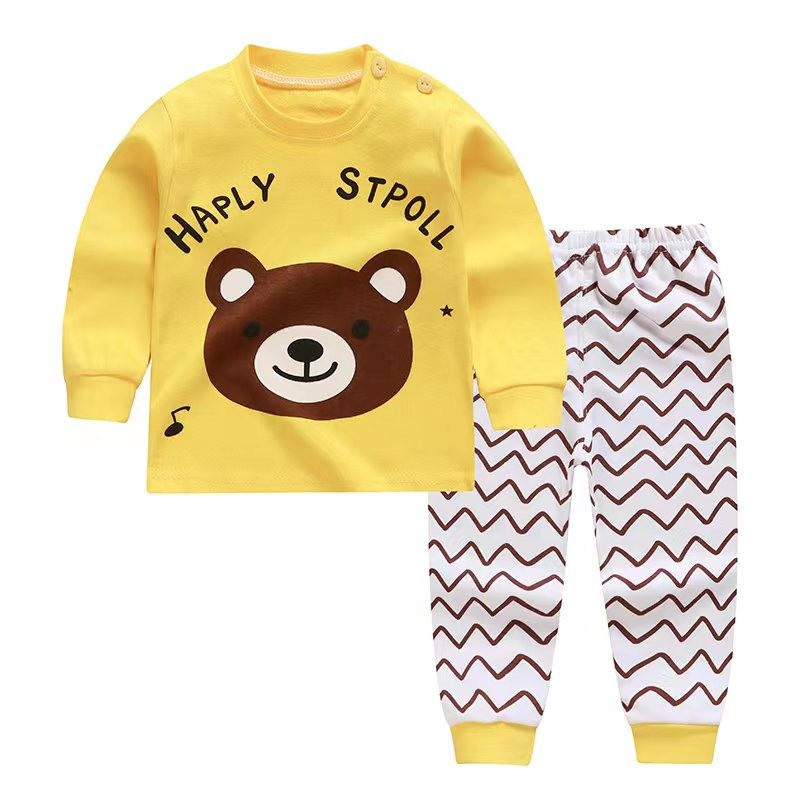 Children's Underwear Set Supplier - OEM Cotton Long-sleeved Two-piece Suit