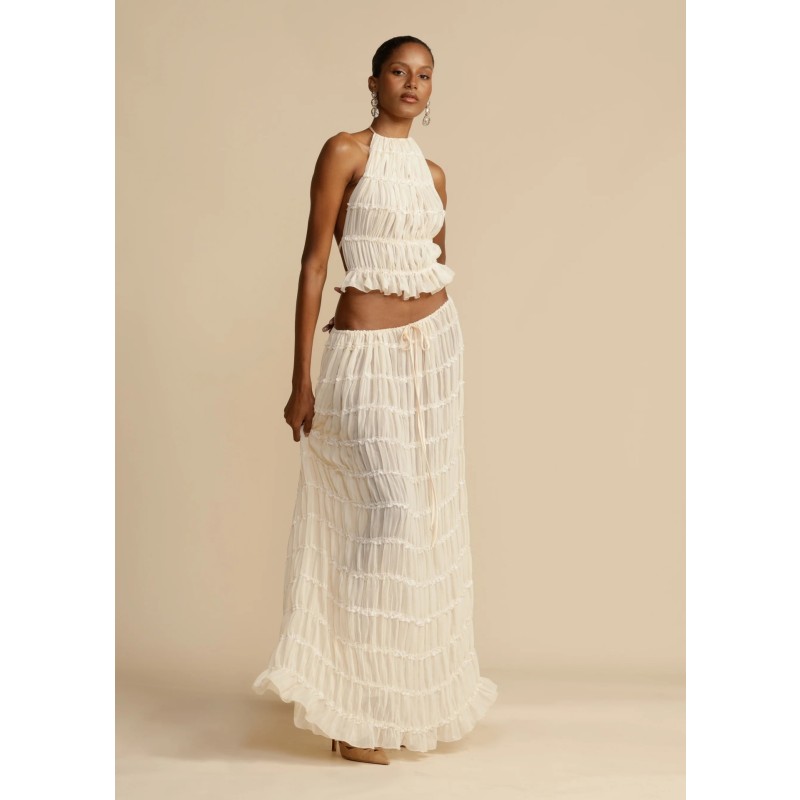 Women's Tops Manufacturer - OEM 2025 Spring European Pleated Asymmetric