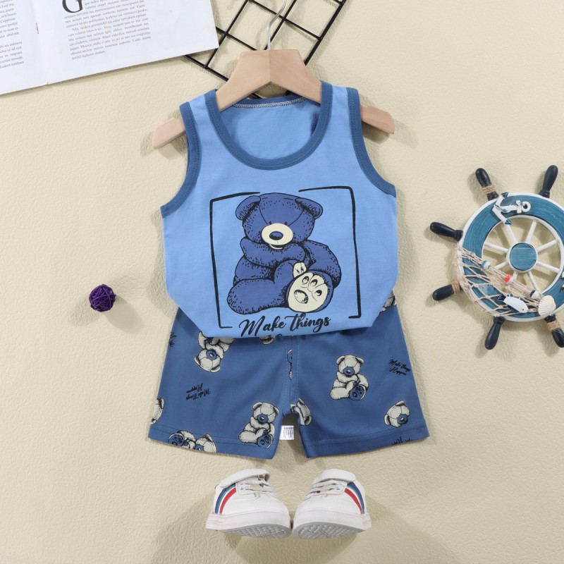 Sleeveless Summer Suit Manufacturer - OEM Cotton Cartoon Print Pajamas