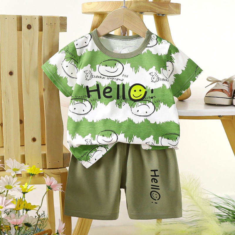 Children's T-shirt Set Manufacturer - Wholesale Summer Cotton Short Sleeve Set