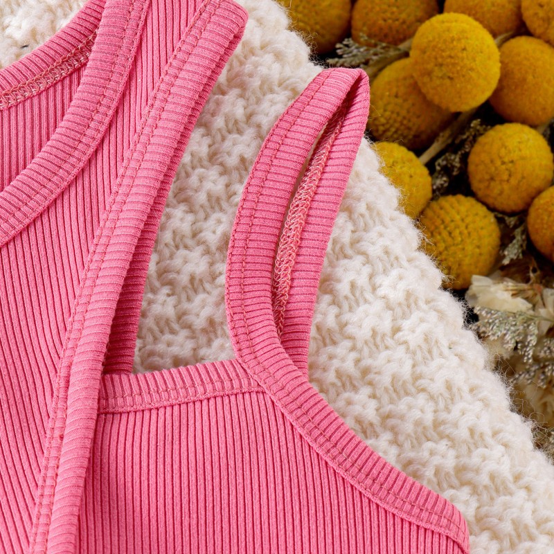 Kids Clothing Set Supplier - Factory Direct One Shoulder Vest Denim Shorts