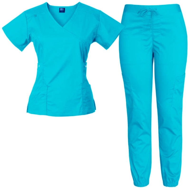 Hospital Uniforms Supplier - OEM Cheap Polyester V Neck Split Scrub Suits
