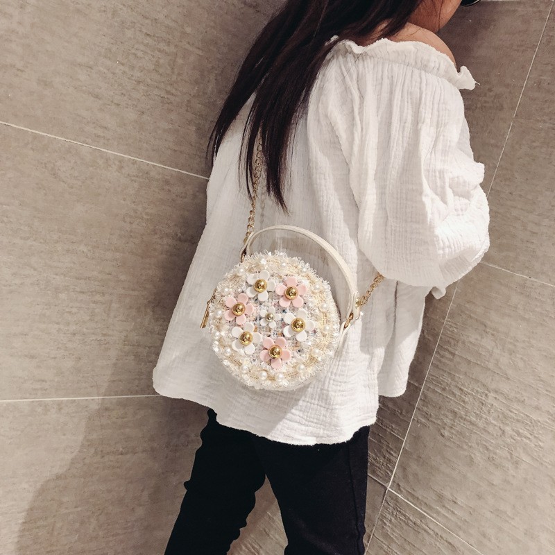 DIY Kids Handbags Supplier - OEM Toddler Beaded Pearl Crossbody Bag Chain