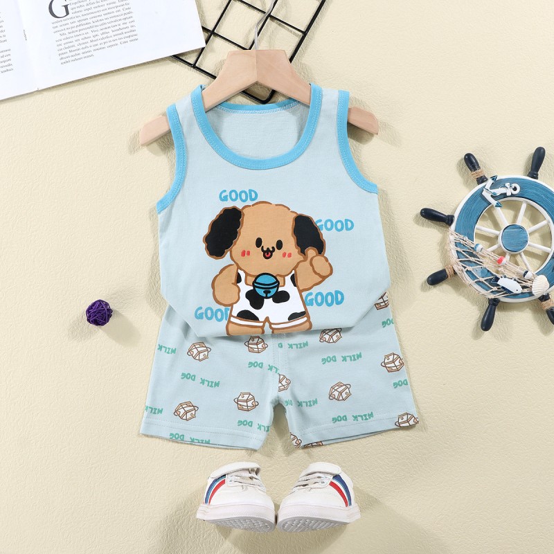 Sleeveless Summer Suit Manufacturer - OEM Cotton Cartoon Print Pajamas