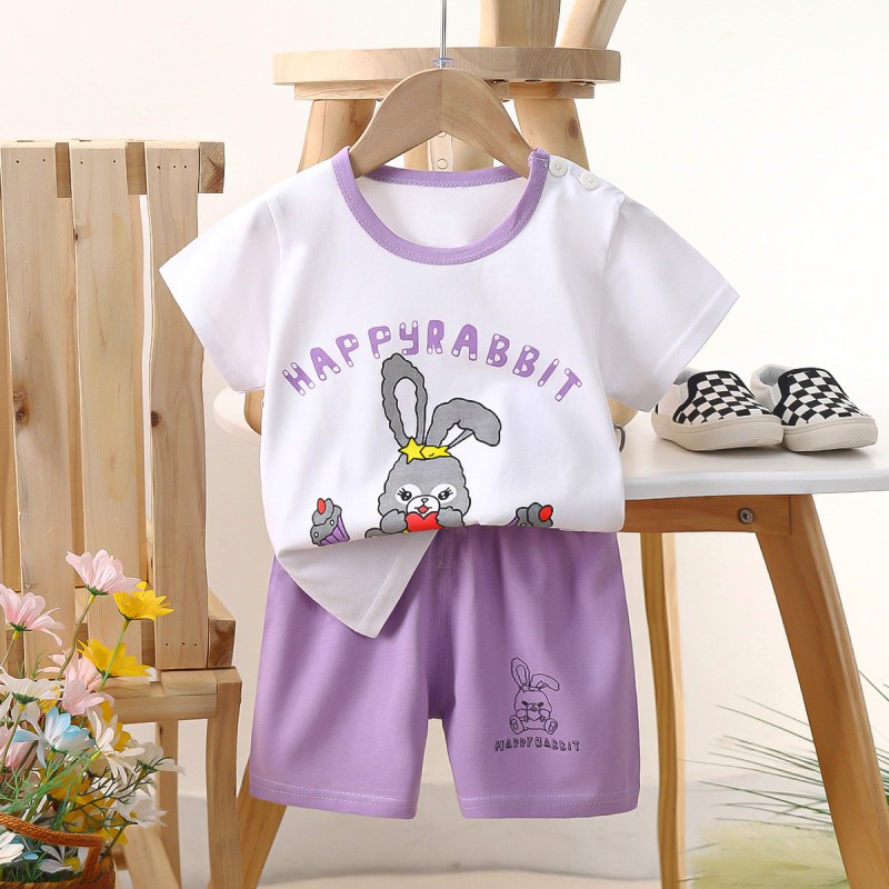 Children's Sleepwear Supplier - OEM Pure Cotton Short Sleeved Set for Boys Girls