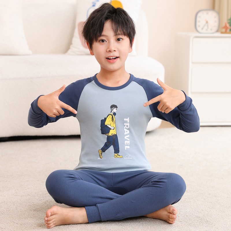 Children Pajama Set Supplier - OEM Autumn Cartoon Design Cotton Long Sleeve