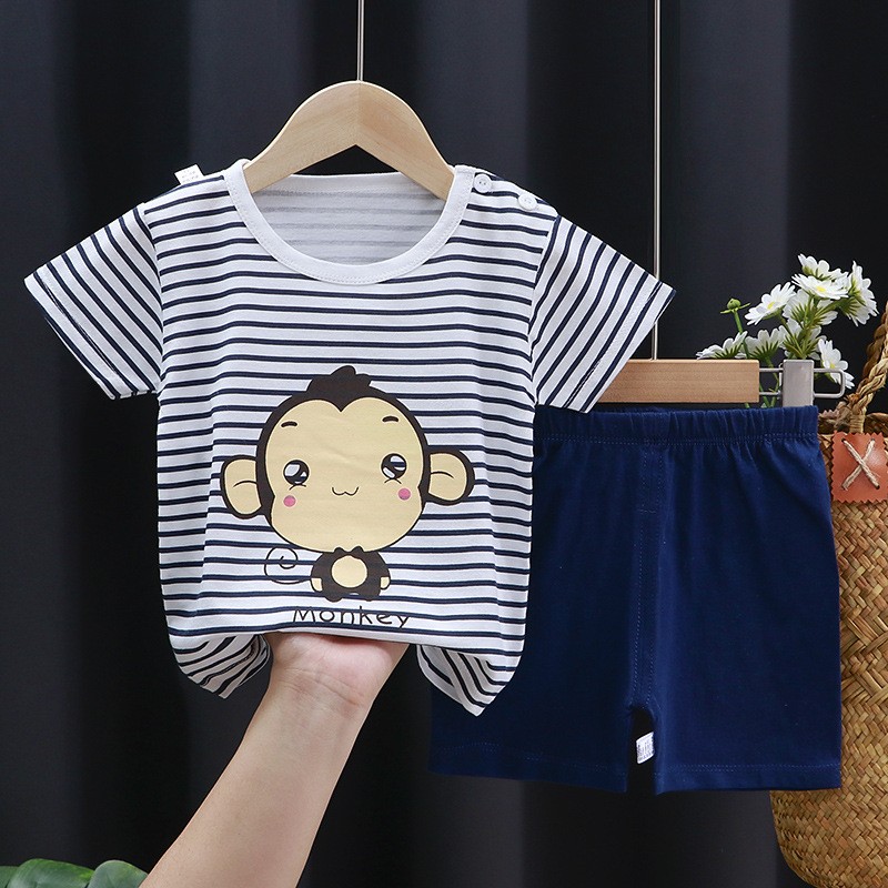 Kids Clothing Set Supplier - OEM Cotton Cartoon Print Summer Jogging Suit