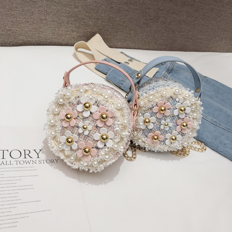 DIY Kids Handbags Supplier - OEM Toddler Beaded Pearl Crossbody Bag Chain