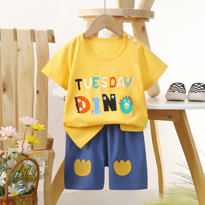 Children's Sleepwear Supplier - OEM Pure Cotton Short Sleeved Set for Boys Girls