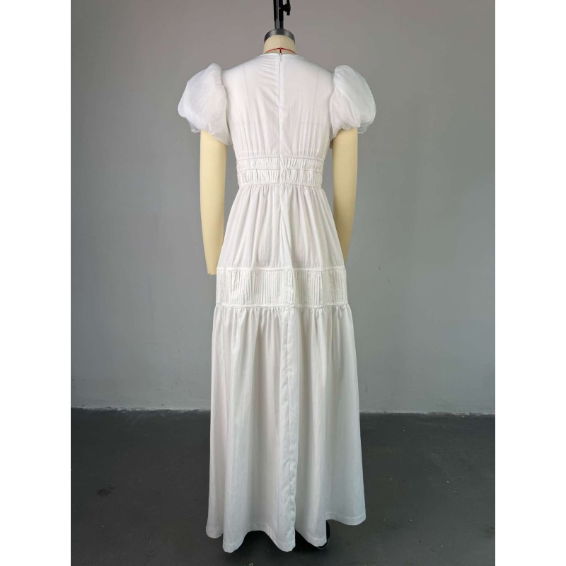 Plus Size Women Dress Supplier - OEM Long Sleeve V-neck Belt Spring Europe