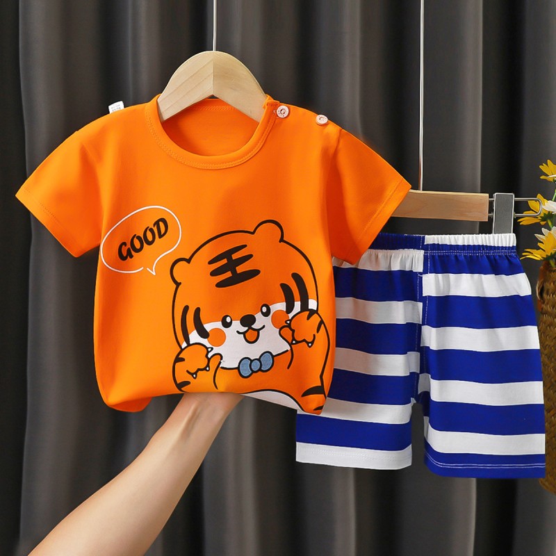 Kids Clothing Set Supplier - OEM Cotton Cartoon Print Summer Jogging Suit