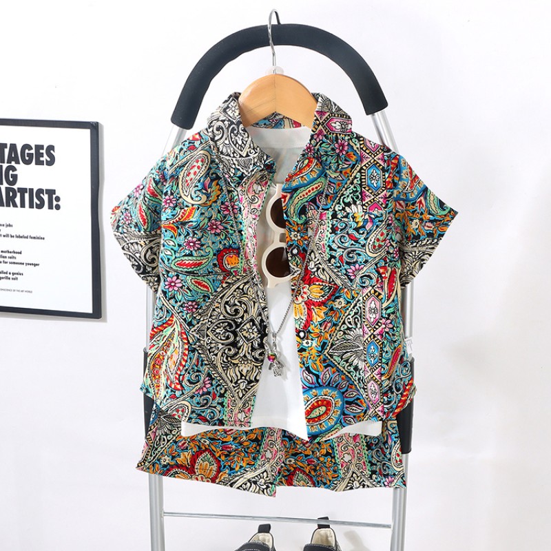 Boys Clothing Sets Manufacturer - OEM Summer T-shirt Pants Two Pieces Set