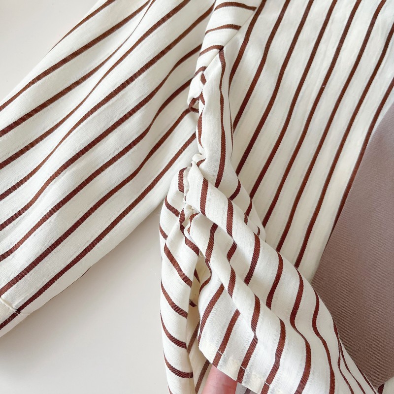 Little Girl Suit Skirt Manufacturer - OEM College Style Western Striped Set