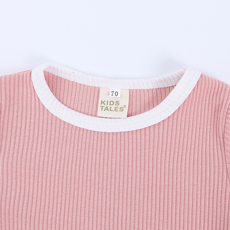 Baby 2Pcs Sets Supplier - OEM Solid Color Ribbed Cotton Tops Shorts