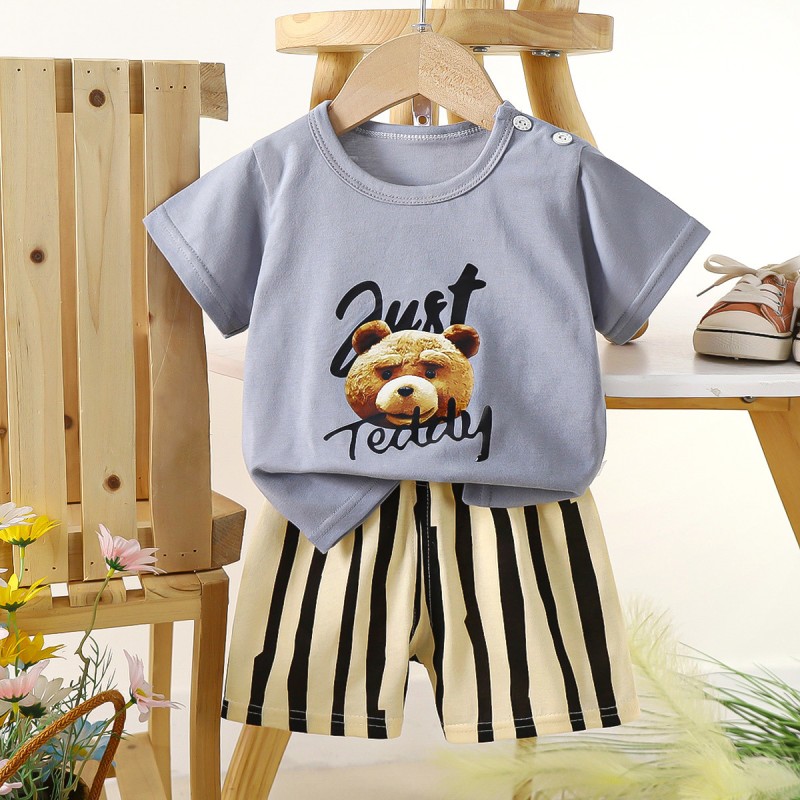 Children's T-shirt Set Manufacturer - Wholesale Summer Cotton Short Sleeve Set