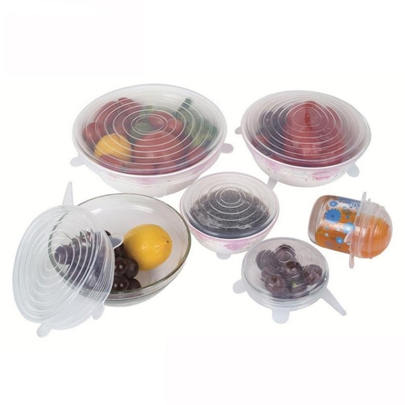 Silicone Lids - 6 Pack Food Grade Stretch