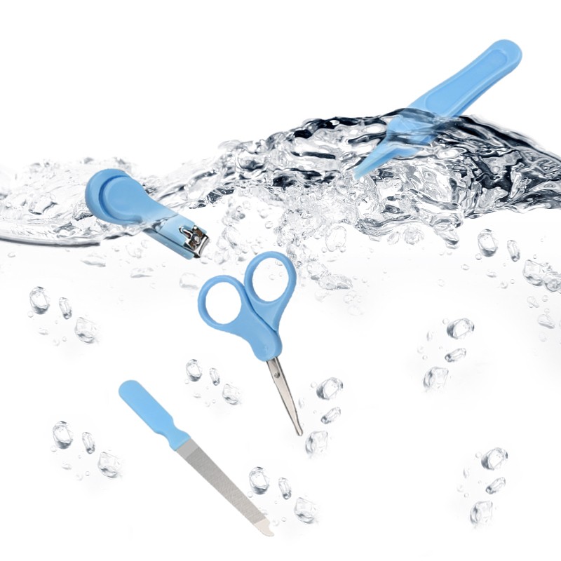 4 in 1 Baby Nail Manicure Pedicure Grooming Care Kit Clippers Scissors File Tweezers Child Safety Nail Clippers