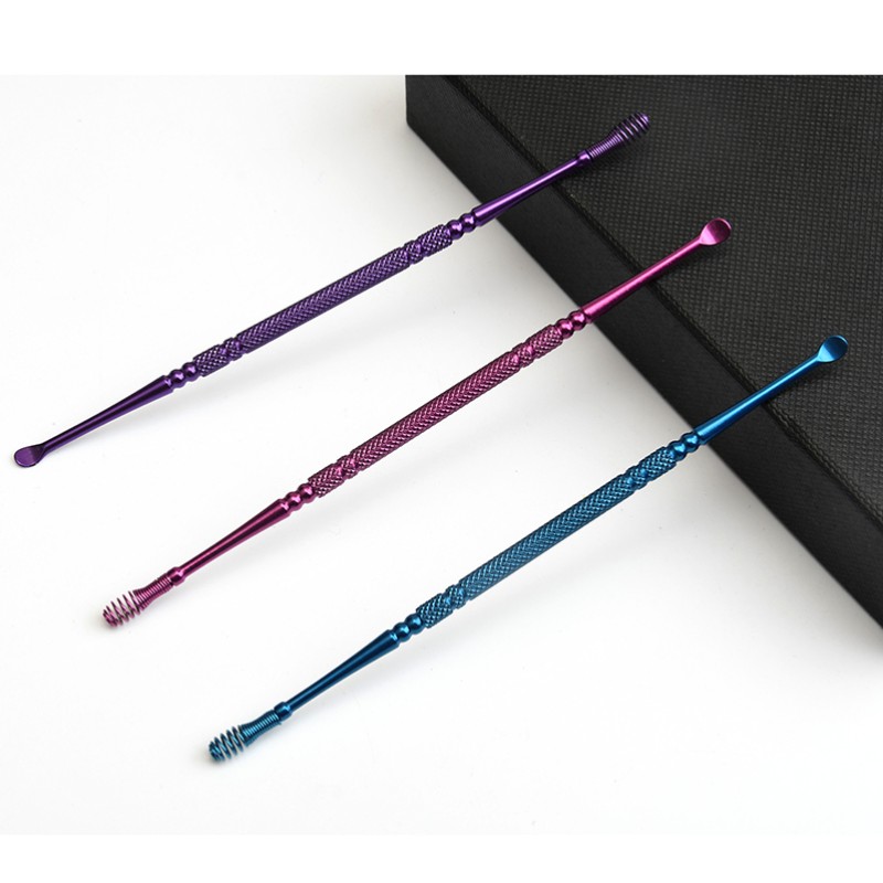 2025 Wholesale New Style Spiral Ear Wax Remover Special Colorful Metal Stainless Steel Earpick Spoon Beauty Personal Care