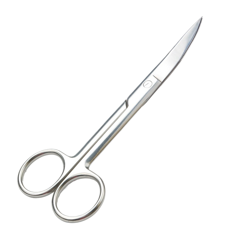 14cm Large Curved Beauty Scissors Plastic Handled Straight Blade for Eyebrow Trimming and Gauze Scissors