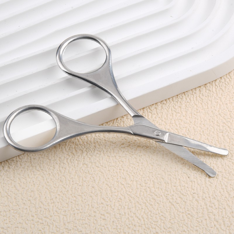 Customized Stainless Steel Makeup Scissors Beauty Tools Round Head Nose Hair  Scissors Safe Nose Hair Trimmer for Men