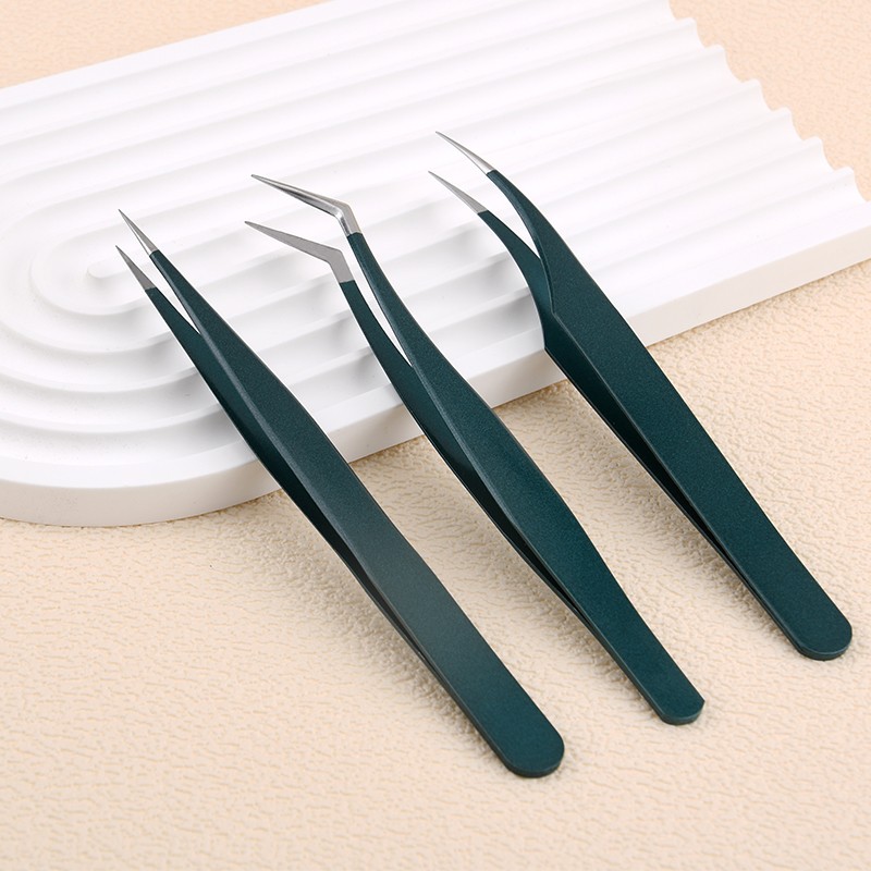 Custom Color Stainless Steel Eyelash Extension Tweezers High Precision Tools for Lash Extensions