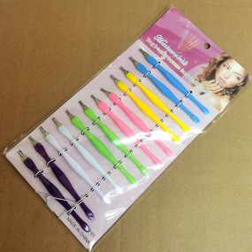 12pcs Professional Nail Cuticle Remover Dead Skin Nail Tool Cuticle Pusher Fork Plastic Nail Cuticle Trimmer Set