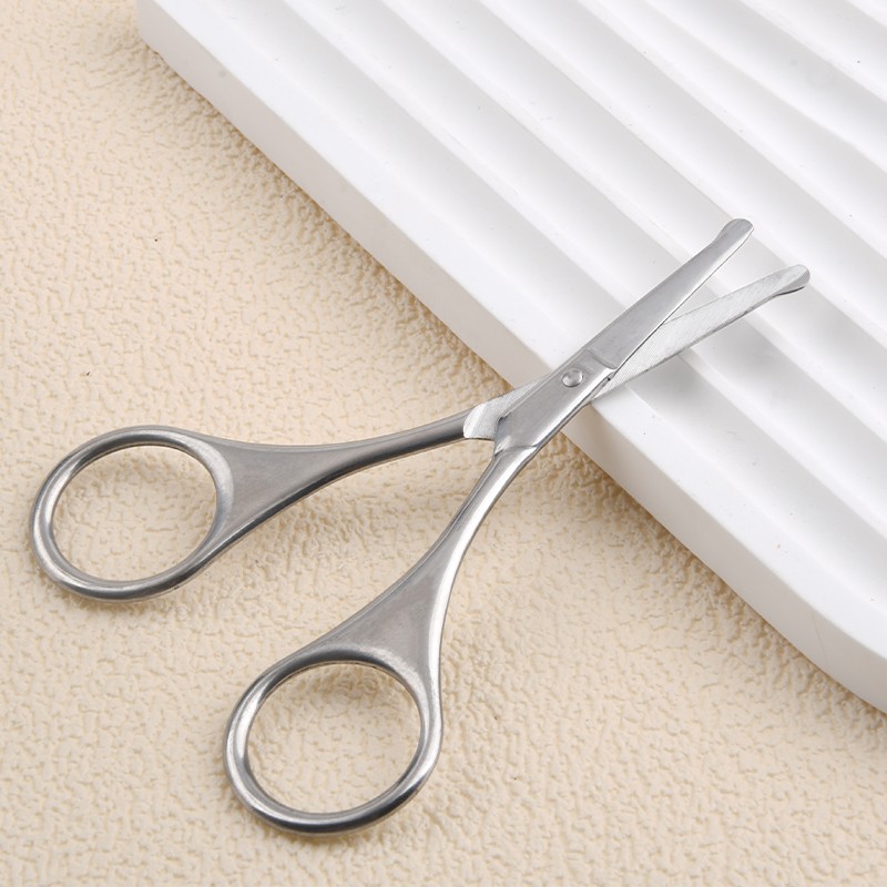Customized Stainless Steel Makeup Scissors Beauty Tools Round Head Nose Hair  Scissors Safe Nose Hair Trimmer for Men