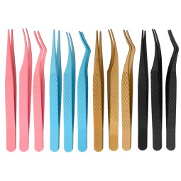 Professional Eyelash Tweezers Professional Eyelash Extension Decor Anti-static Eyebrow Tweezers Stainless Steel Pointed
