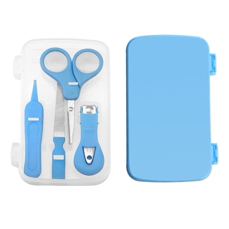4 in 1 Baby Nail Manicure Pedicure Grooming Care Kit Clippers Scissors File Tweezers Child Safety Nail Clippers
