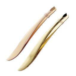 High Quality Customized Color Stainless Steel Slanted Spray Gold Blue Eyebrow Tweezers Eyelash Eye Brow Clip