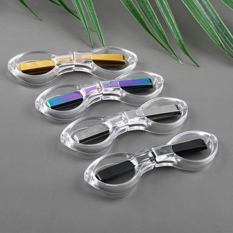 Mini Stainless Steel Scissors Smooth Edge DIY Grade for Travel Folding Eyeglasses Fishing Tailor Laser Purposes Plastic Handle