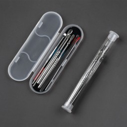 Portable Stainless Steel and Plastic Earpick Cleaning Device 7PCS Silver Pattern Ear Spoon for Hotel Use