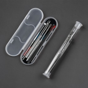 Portable Stainless Steel and Plastic Earpick Cleaning Device 7PCS Silver Pattern Ear Spoon for Hotel Use
