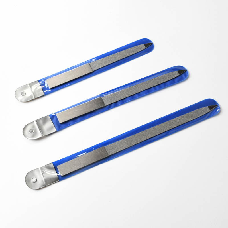 12.8-18CM Double-Sided Nail File with Stainless Steel Square Handle Sanding Coating Cuticle Removal for Nail Care Manicure