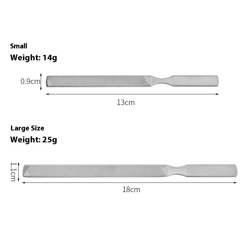 Large Double-Sided and Four-Sided Pedicure File Strip 13cm/18cm Thickened Stainless Steel Nail Polisher