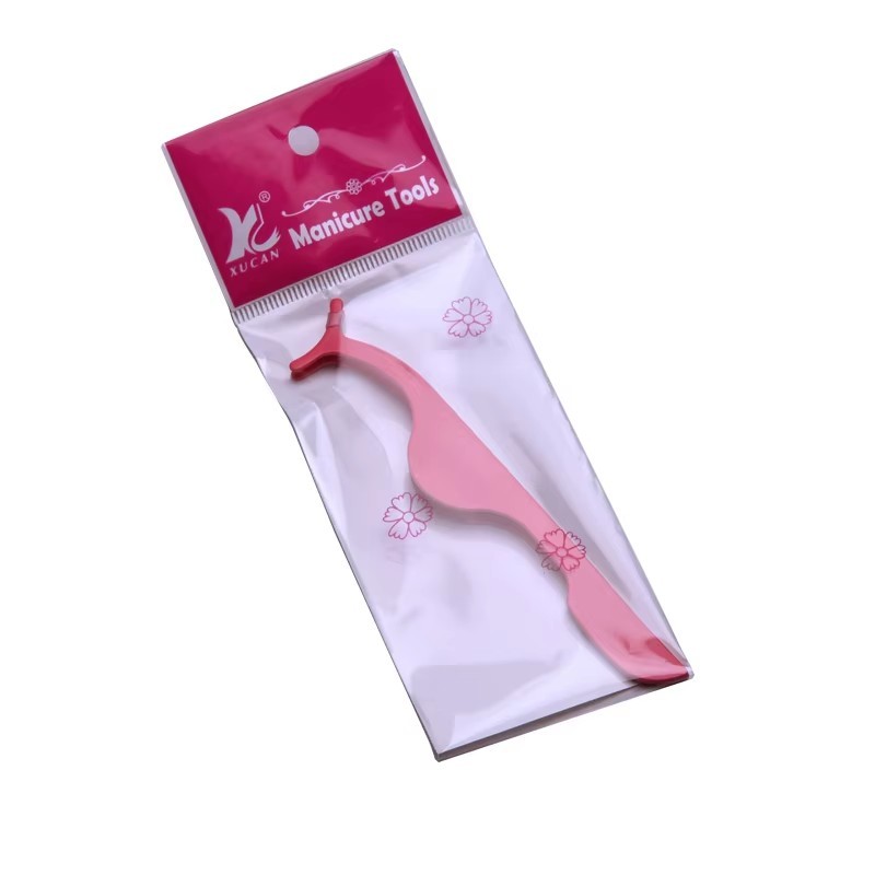 Metal False Eyelash Tweezers Stainless Steel False Lash Wearing Applicators Lash Pliers