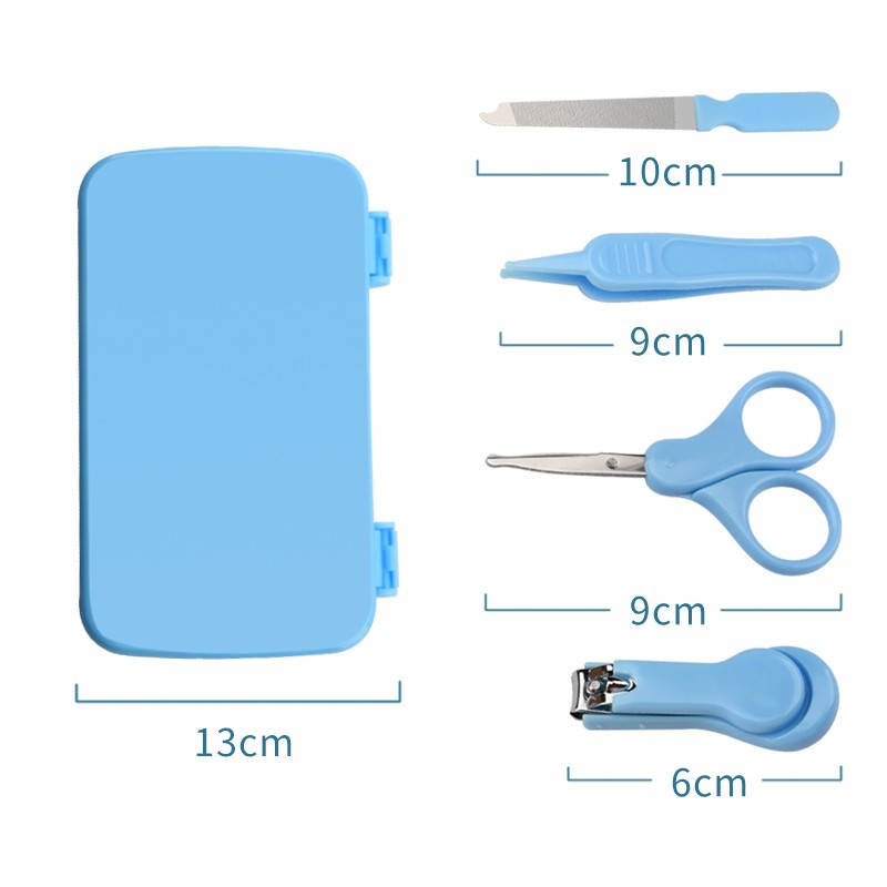 4 in 1 Baby Nail Manicure Pedicure Grooming Care Kit Clippers Scissors File Tweezers Child Safety Nail Clippers