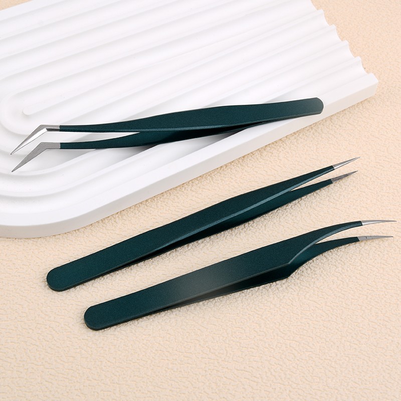 Custom Color Stainless Steel Eyelash Extension Tweezers High Precision Tools for Lash Extensions