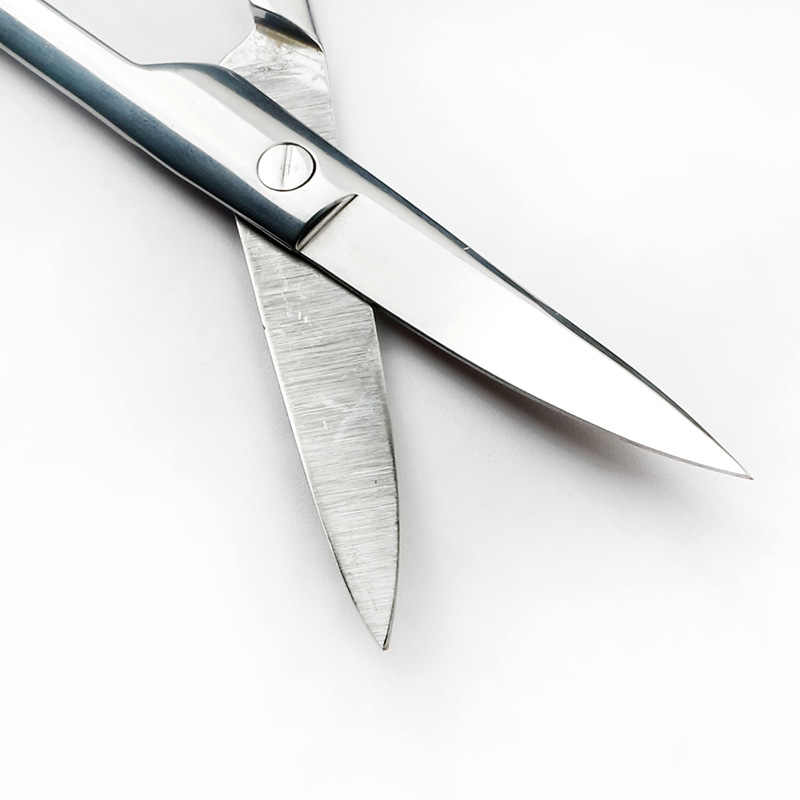 14cm Large Curved Beauty Scissors Plastic Handled Straight Blade for Eyebrow Trimming and Gauze Scissors