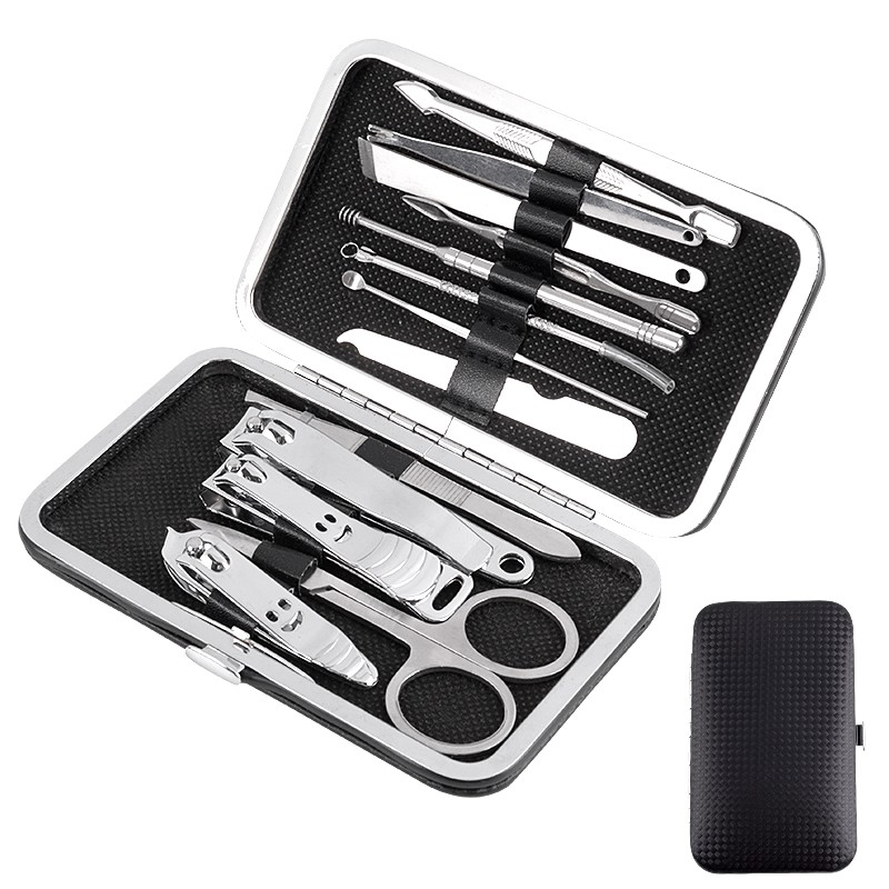 10/13Pcs Stainless Steel Nail Clipper Set Sharp Durable Manicure Cutters Tools Nail Files Ear Pick Factory Wholesale