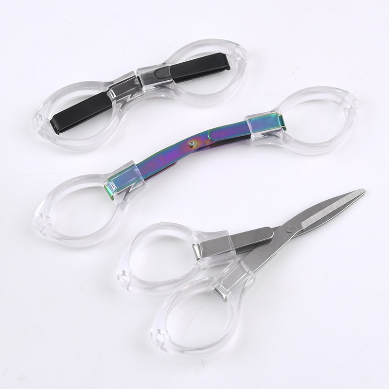 Customized Stainless Steel Scissors Smooth Edge Grade for Travel Folding Eyeglasses Fishing Tailor Laser Purposes Plastic Handle